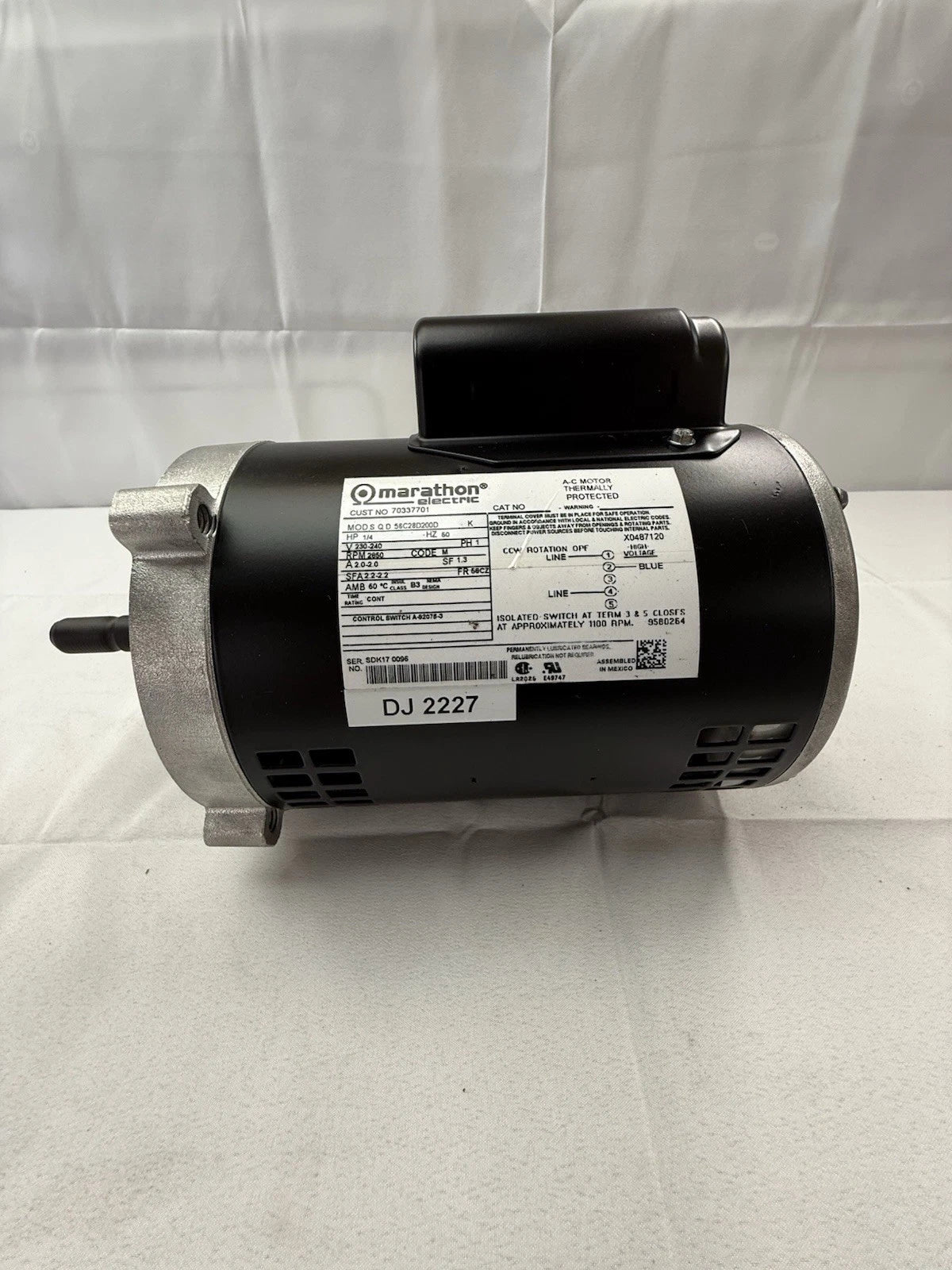 Alliance / Primus / Girbau / Lavamac - Marathon Motor Factory Refurb 70337701amac - Marathon Motor Factory Refurb 70337701