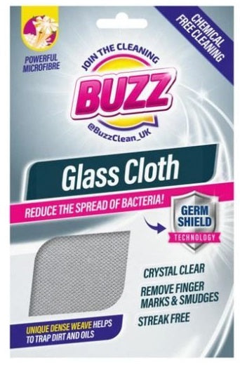 Buzz Glass Cloth with Germ Shield: Streak-Free Glass Cleaning Cloth