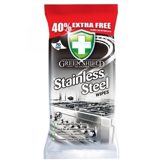 Green Shield Stainless Steel Surface Wipes - Pack of 70